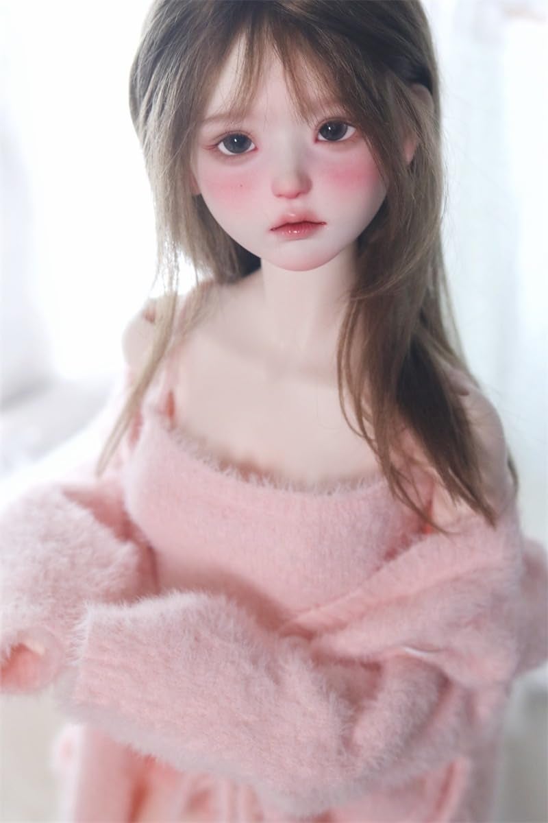 Oueneifs Doll Clothes Set for BJD, Resin Toy Doll Accessories Cardigan+ Vest+ Pants (Pink, for 1/3 BJD Doll) - Image 4